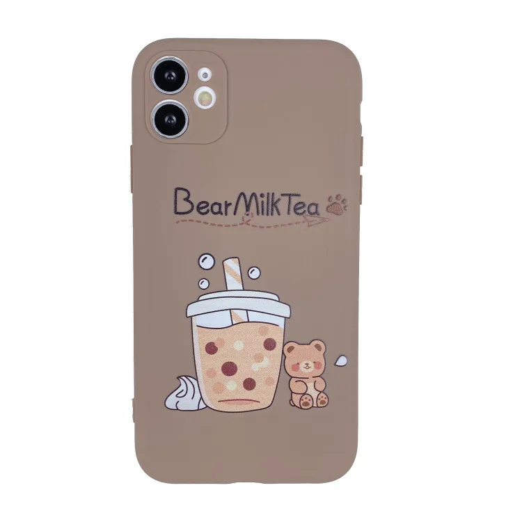 

Retro bubble tea Chocolate Milk Tea bear japanese Phone Case For iPhone 12 11 Pro Max Xr Xs Max x 7 8 Plus 7Plus case Cute cover