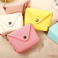 pu leather coin bags crossbody shoulder for kids women daily candy colors female totes bags coin purses