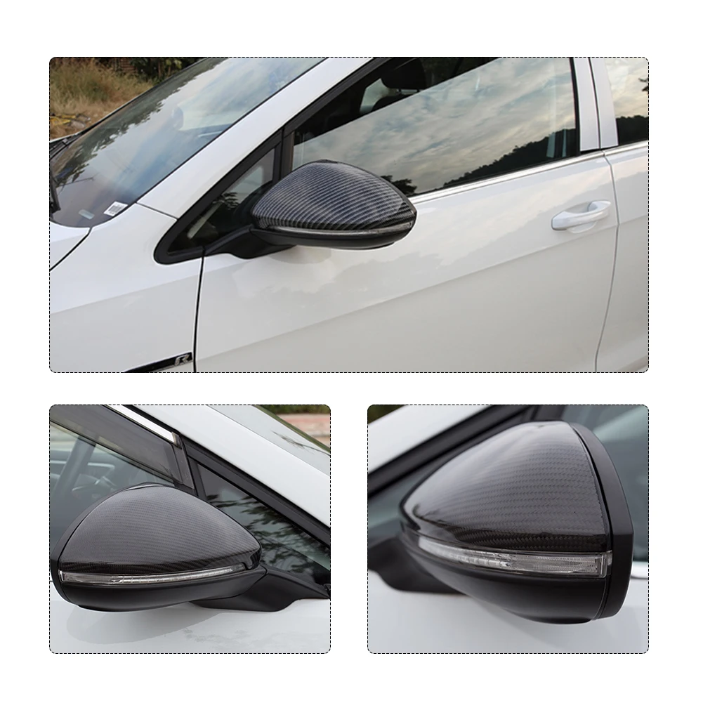 

2pcs Rear View Mirror Protective Cover Rearview Mirror Cover Cap Decoration Carbon Fiber Bright Strip Patch Car Accessories