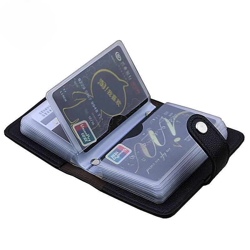 

Fashion PU Leather 24 Bits Id Card Holder Multifunction Business Bank Card Case Men Women Credit Passport Rfid Purse Wallet Bag