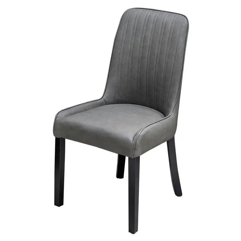 Обеденный стул из цельного дерева домашний простой кожаный для гостиной