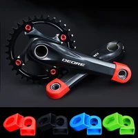 2pcs silicone bicycle crank cover carbon fiber fixed gear pedal crank case cycling protector cap mtb mountain bike accessories