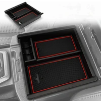 center console organizer for toyota tacoma 2016 2021 abs armrest box insert tray storage box red trim