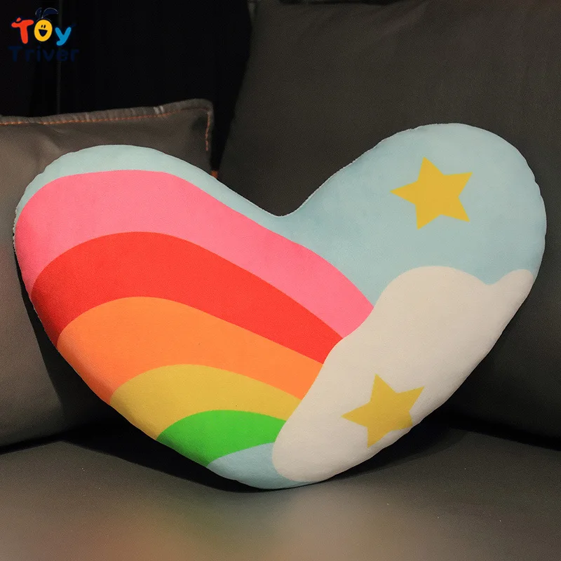 

New Kawaii Love Heart Rainbow Clouds Couple Plush Toys Pillow Cushion Wedding Stuffed Dolls Baby Girls Kids Children Cute Gifts