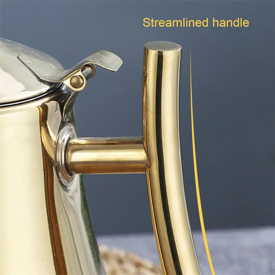 

1000 / 1500ml Thick Stainless Steel Teapot Tea Art Display Teapot with Infuser Coffee Pot Induction Cooker Teapot Kettle Tea Pot