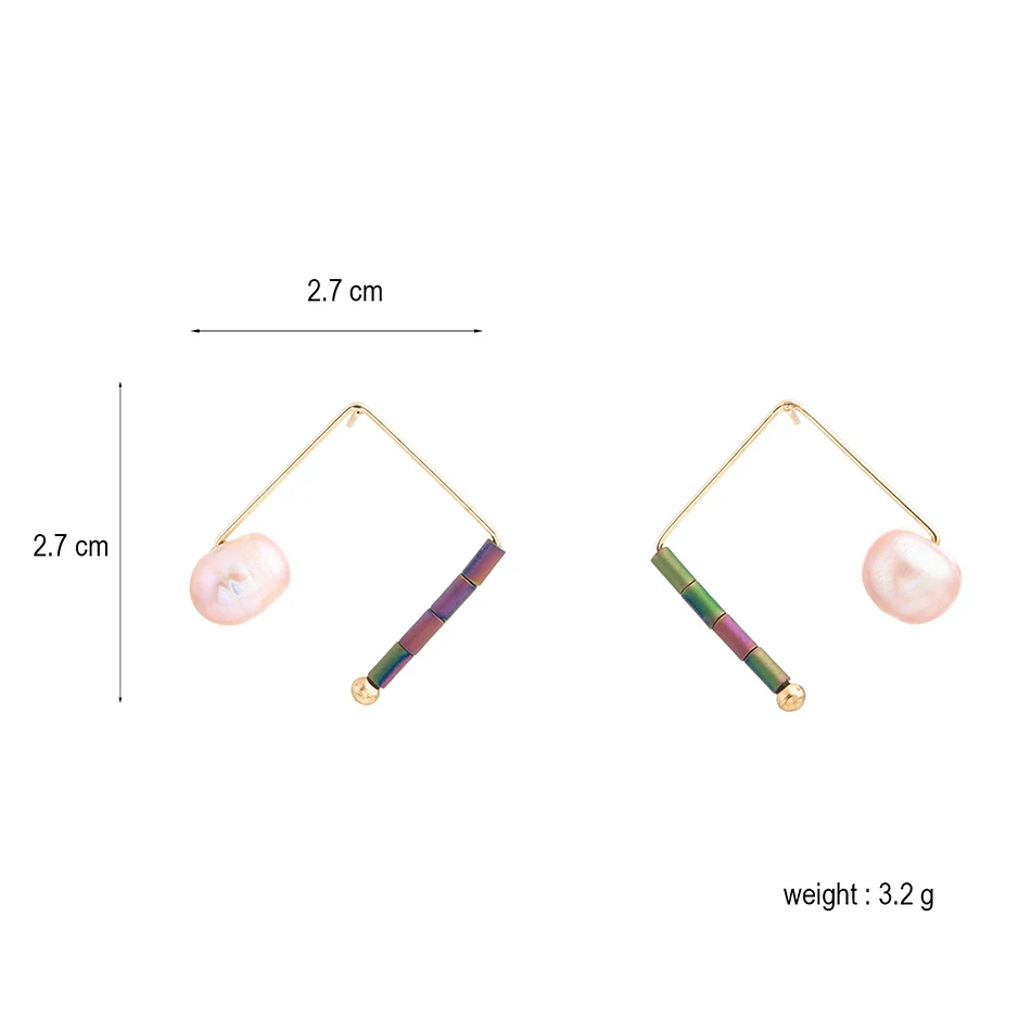 Женские серьги гвоздики Match Right винтажные геометрические с искусственным