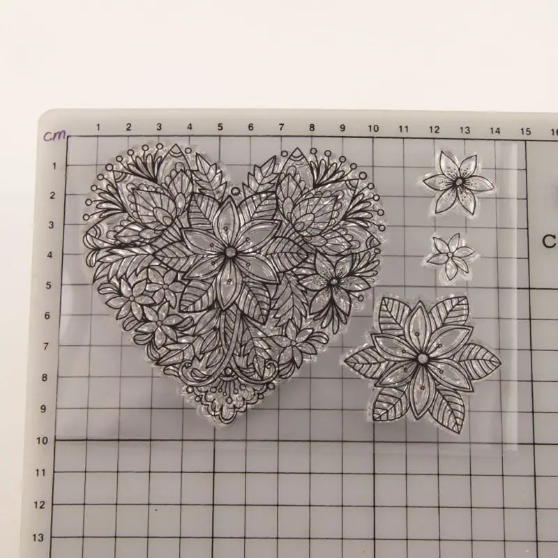 Heart Flower Silicone Clear Seal Stamp DIY Scrapbooking Embossing Photo Album Decorative Paper Card Craft Art Handmade Gift | Дом и сад