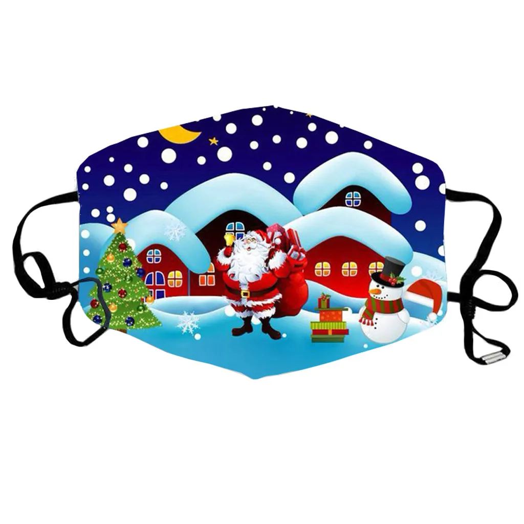 

Christmas Print Mask Reusable Washable Breathable Face Masks Multi-Purpose Protective Mascarilla Tela Adjustable Masque Adults