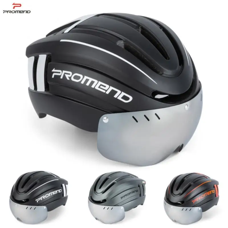 

PROMEND Bicycle Helmet With Wind Goggle LED Light Intergrally-molded Cycling Helmet Mountain Road Bike Helmet Sport Safe Hat
