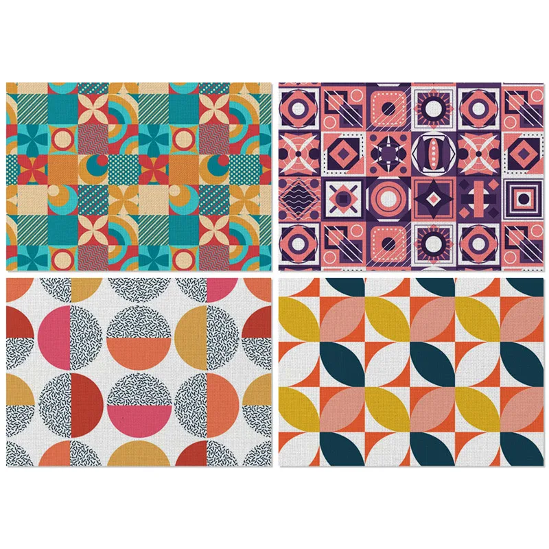 

Fuwatacchi 1pc Linen Tableware Mats Geometric Dinning Table Placemat Home Tea Party Decorations Kitchen Accessories Napkins New