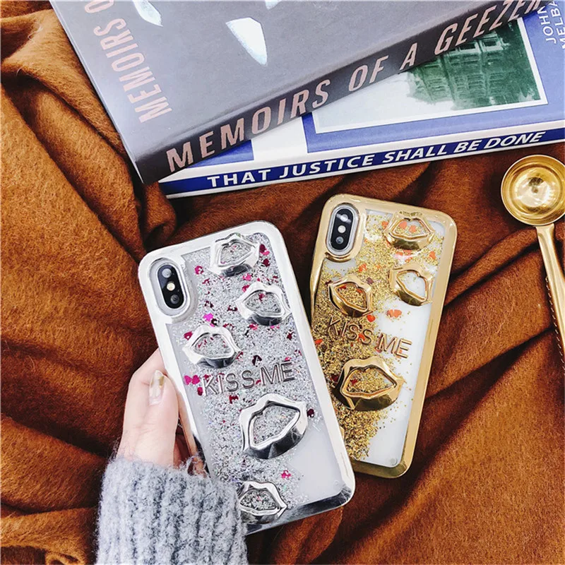 

Electroplate Lips Liquid Dynamic Quicksand TPU Case For Vivo V5 Lite V7 X9 X20 Plus X21 X23 Back Cover Cases Free Shipping 2019