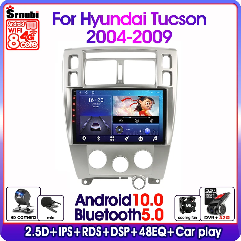 2 Din Android 10 0 Автомобильный плеер стерео аудио радио для Hyundai Tucson 2004 2009