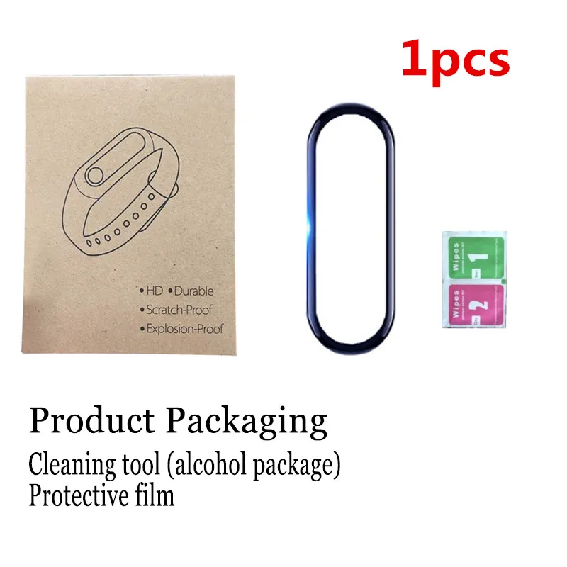 1pcs 3D Защитная пленка для Xiaomi Mi Band 4, защитная пленка для экрана, полное покрытие для Xiaomi Mi Band 4, аксессуары для смарт-браслета - Цвет: 1pcs