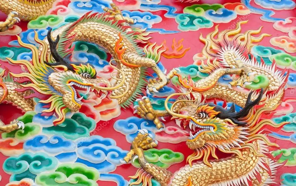 2 5D DIY Алмазная роспись дракона и феникса комбинированная Алмазная вышивка картина полный круг Стразы 40x60 см - Цвет: 2