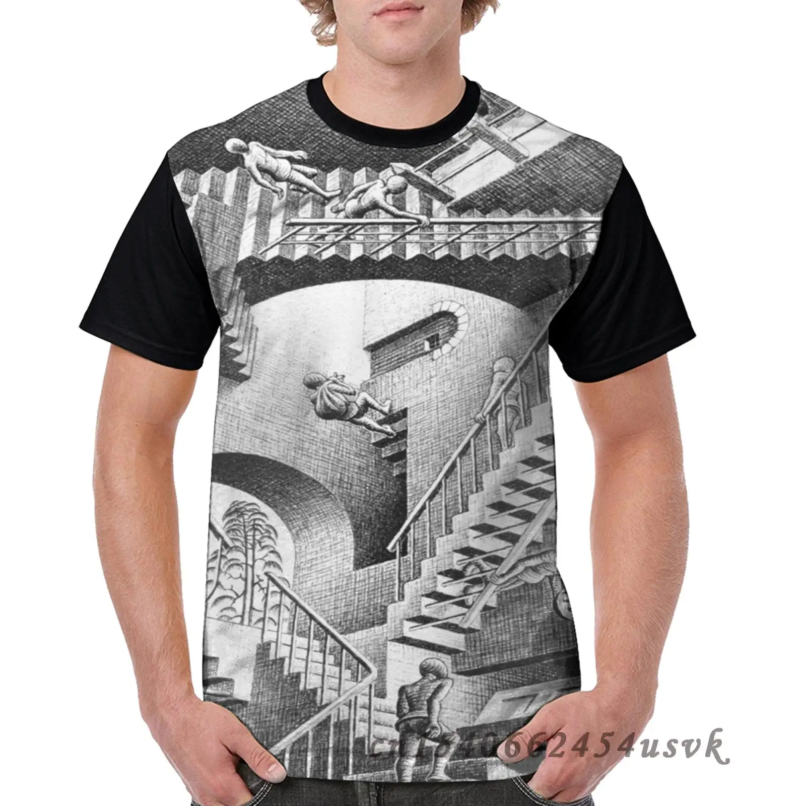 Забавная семейная Одинаковая одежда мужская футболка с изображением лестницы со