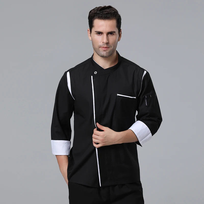 Унисекс пальто для готовки шеф-повара с длинным рукавом мужская и женская одежда