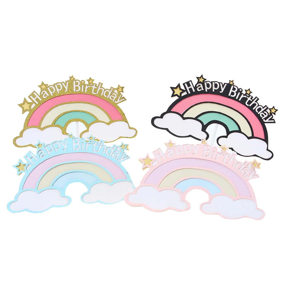 4 шт. прекрасный Топпер для торта С Днем Рождения украшения топпер кекса топперы