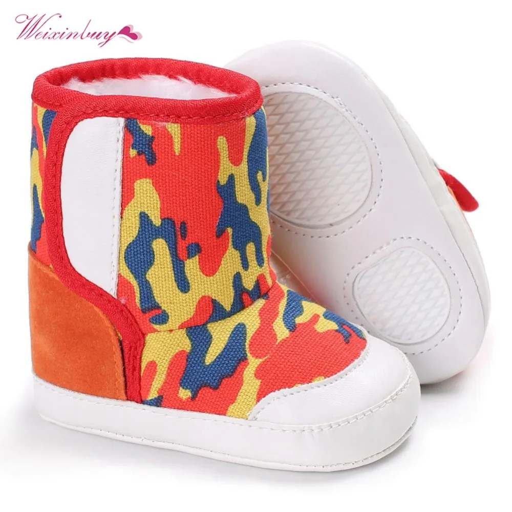 

Fashion Baby Boots Girls Boys Shoes Autumn Winter First Walkers Kids Patchwork Print Children Boots 9 Styles