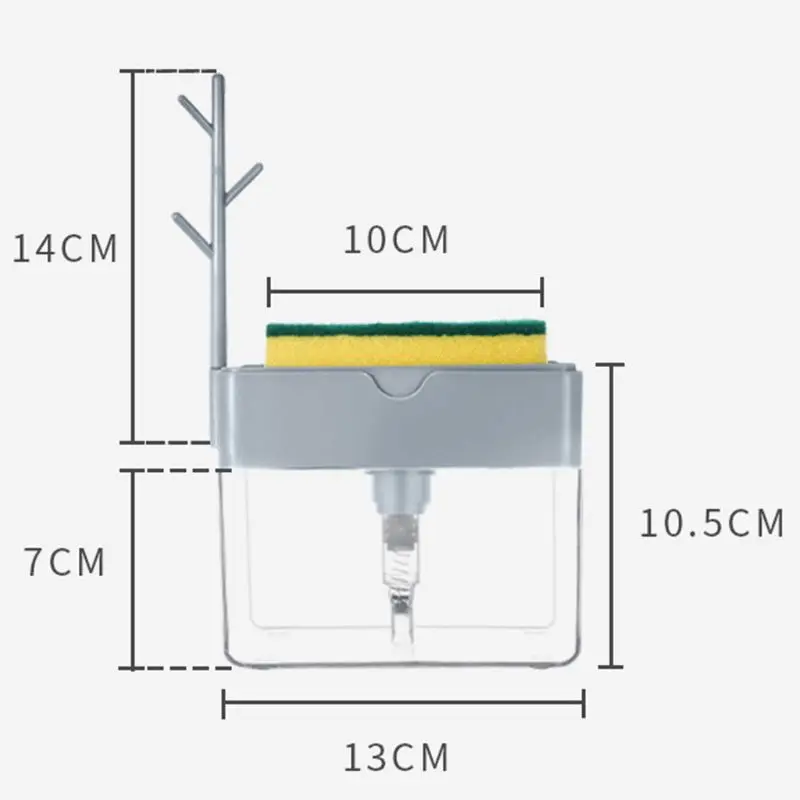 

Soap Pump Dispenser Caddy Sponge Holder Cleaning Liquid Container Manual Press Organizer Kitchen Cleaner Tool QW