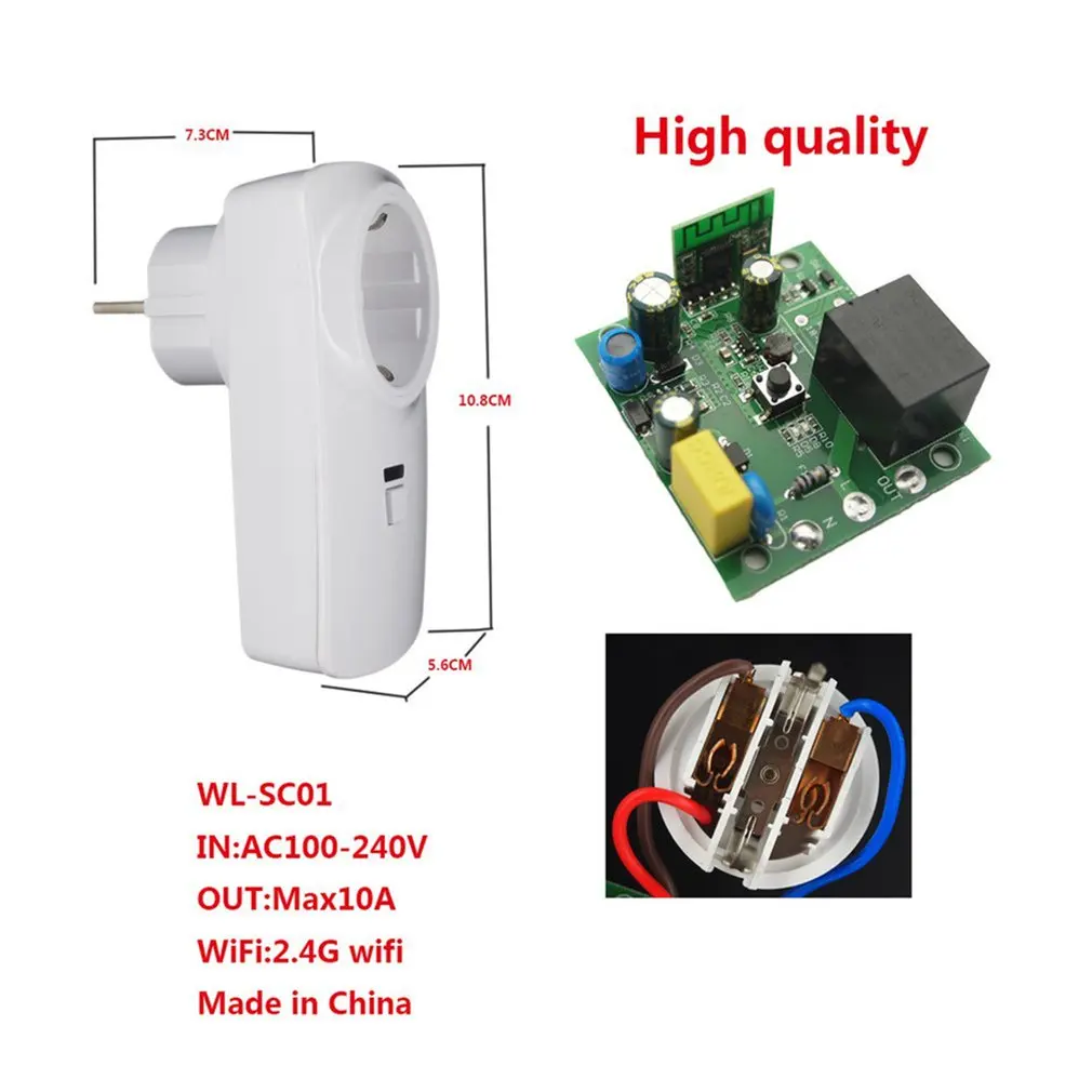 16A Wifi Wireless Smart Socket Plug Outlet for Tianmao Genie Alexa Google Home IFTTT Tuya|Адаптеры AC/DC| |
