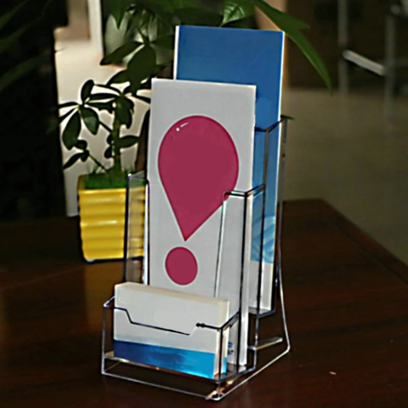 Прозрачная книжная полка офисный трехслойный держатель для файлов визитная