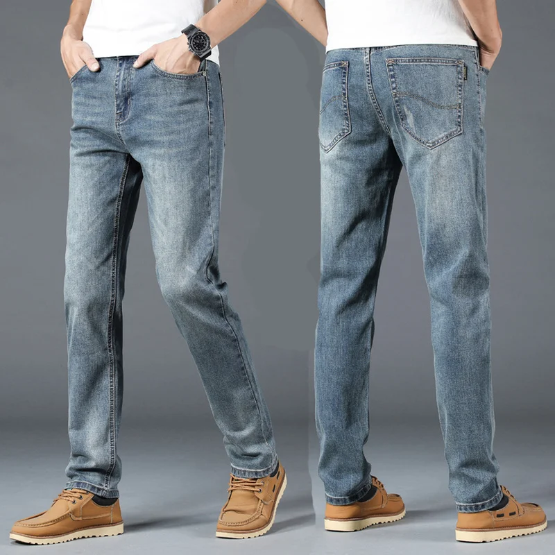 New Autumn Men's Jeans Slim Elastic CSMORLEE Fashion Business Trousers Classic Style Winter Jeans Denim Male Pants