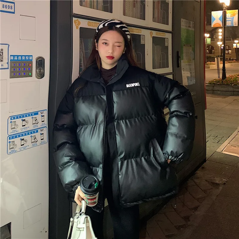 

Oversize Bright Padded Thicken Women Jackets Warm Puffer Stand Collar Zipper Female Jacket 2020 Winter Trend Coat Lady Outerwear