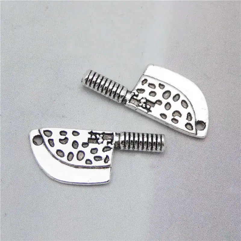 Julie Wang 40PCS Small Knife Charms Golden Antique Silver Color Kitchen Pendant Bracelet Alloy Jewelry Making Accessory | Украшения и