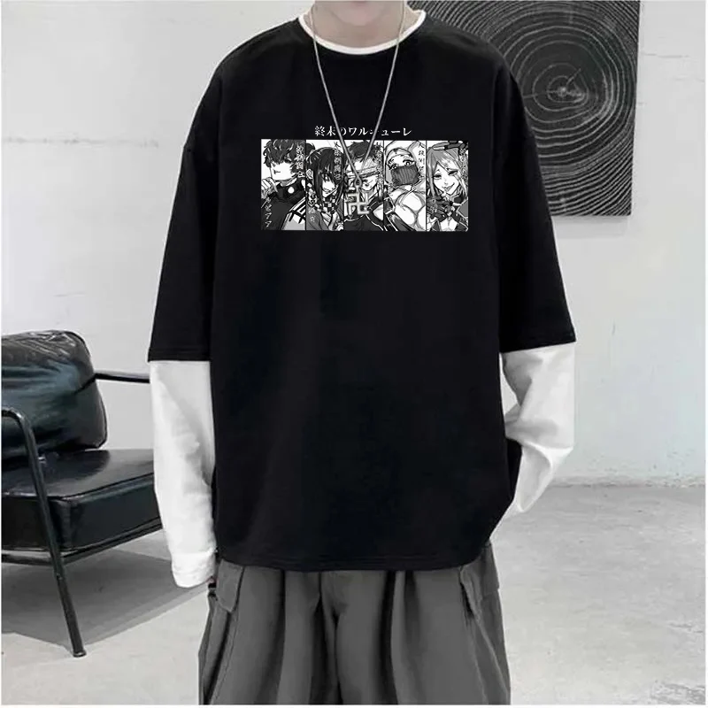 

Топ женский в стиле ретро 90-х с вышивкой, Повседневная Свободная уличная одежда в японском стиле Харадзюку, с двухмерным мультяшным принтом ...