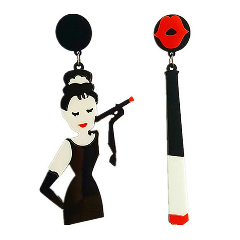 Новые модные асимметричные сексуальные женские большие акриловые длинные