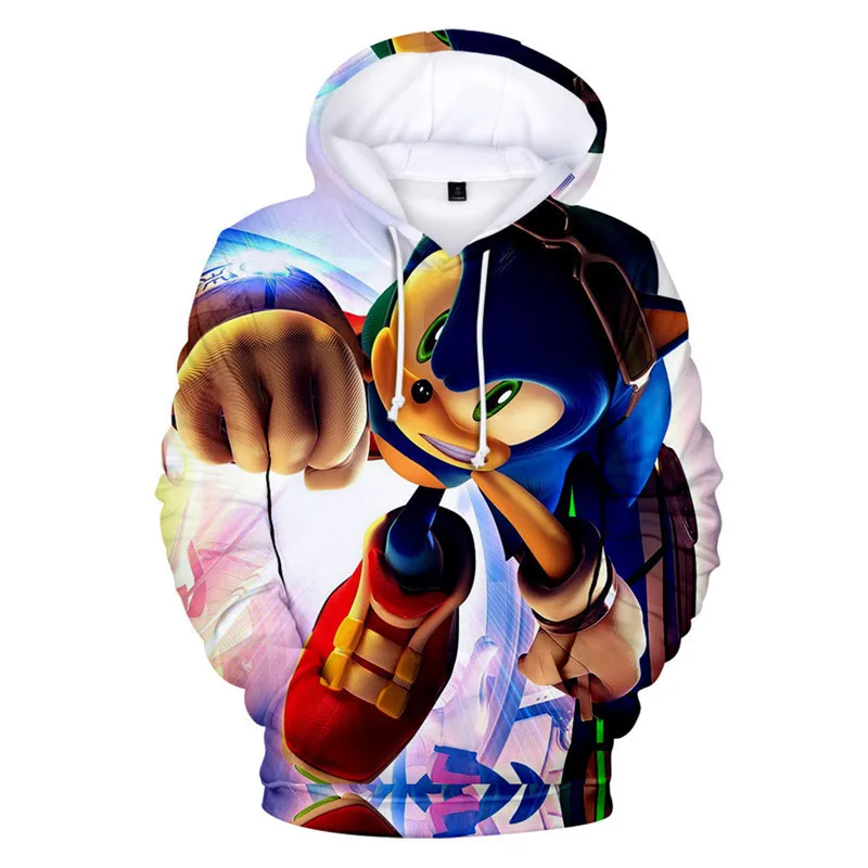 Sonic 3D Модный пуловер худи Повседневная Толстовка с длинными рукавами 3D Одежда для мальчиков и девочек тонкий стиль детский свитер с героями мультфильмов