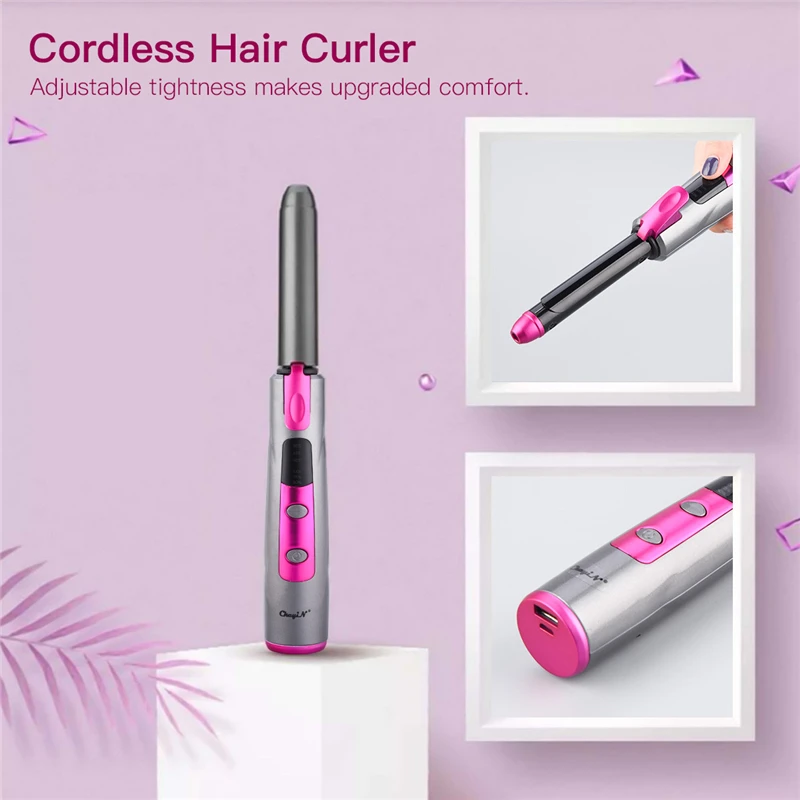 Конические щипцы для завивки волос 18 мм беспроводной ЖК-дисплей одна трубка