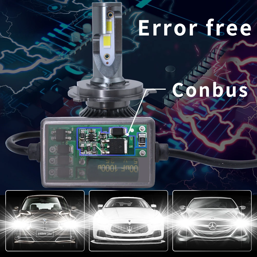 Автомобильная фара HAOSJ CANBUS светодиодный H7 H4 H11 12 в 72 Вт 6000 К 16000LM 9006 HB4 H1 H3