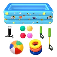 summer inflatable swimming pool set with water fun toy for backyard outdoor garden inflated bathtub garden kid bathing tub