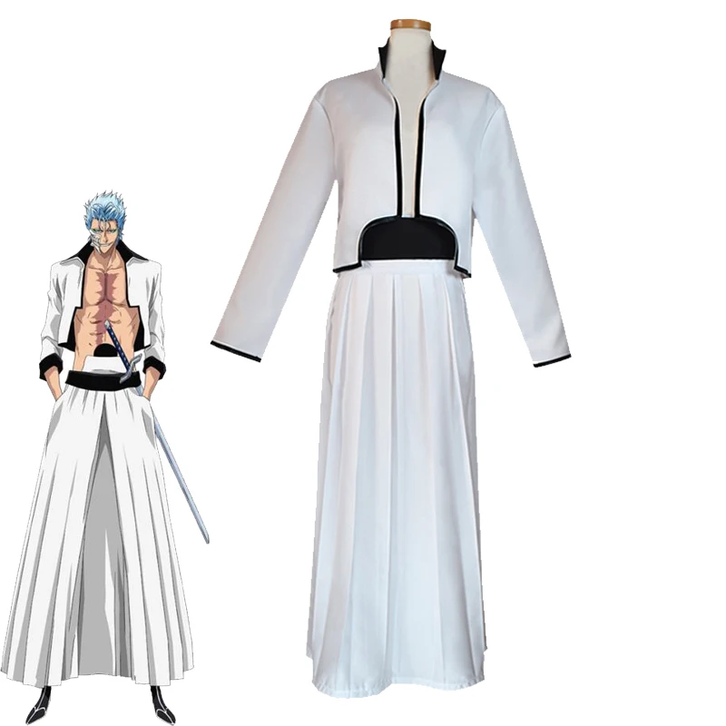 

Bleach Grimmjow Cosplay Costume Arrancar White Uniform Suit NO.6 Jeagerjaques Grimmjow Costumes Halloween Carnival