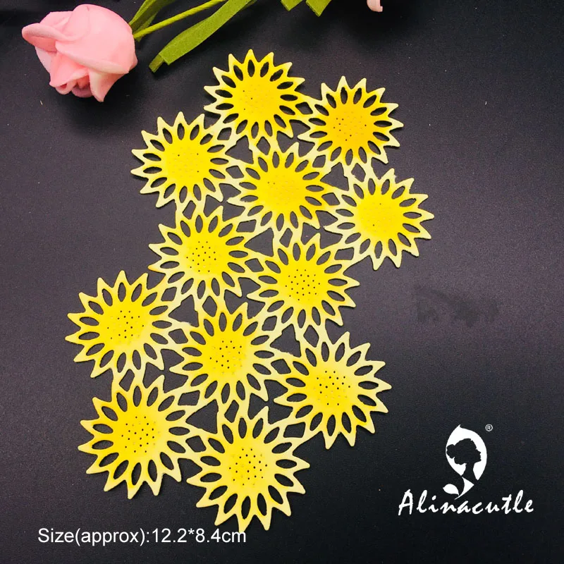 Высечка металлическая вырезка подсолнуха фотоальбом бумажная ручная работа