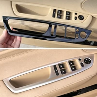 4pcs carbon fiber texture car interior window lifter switch button frame cover trim for bmw x5 x6 e70 e71 2008 2011 2012 2013
