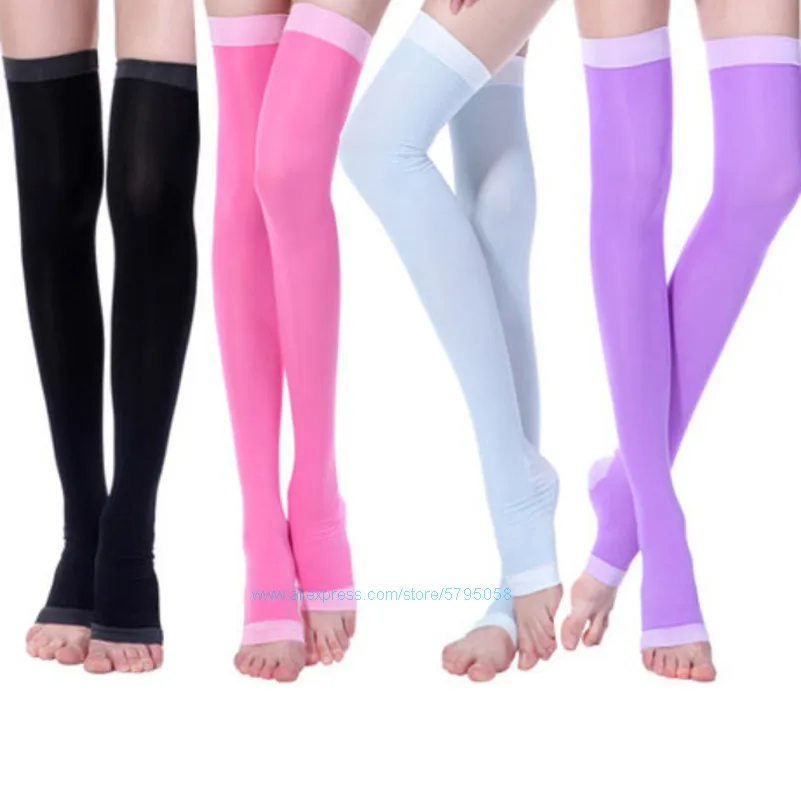 

Компрессионные носки 420D для женщин и мужчин, 3 пара/лот года, с варикозным расширением вен, длинные носки с открытым носком