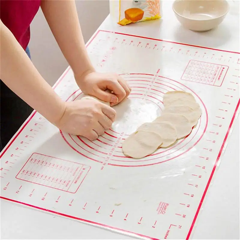 

Non-Stick Silicone Baking Mat Sheet Glass Fiber Rolling Dough Mat with Scale Kitchen Cooking Pastry Sheet Oven Liner