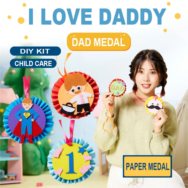 

Детские игрушки для творчества «сделай сам», медаль папы, детские развивающие игрушки для детей, подарок девочке/мальчику, Рождественский п...