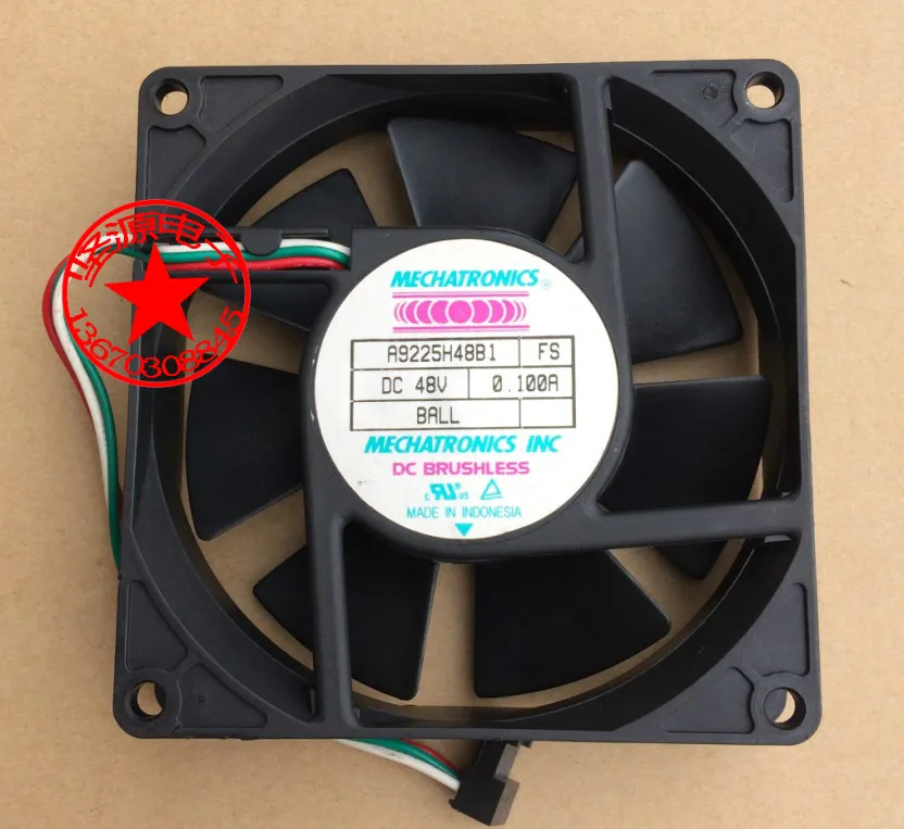 Mechatronics A9225H48B1 FS DC 48V 0.10A 92x92x25mm 3-Wire Server Cooling Fan