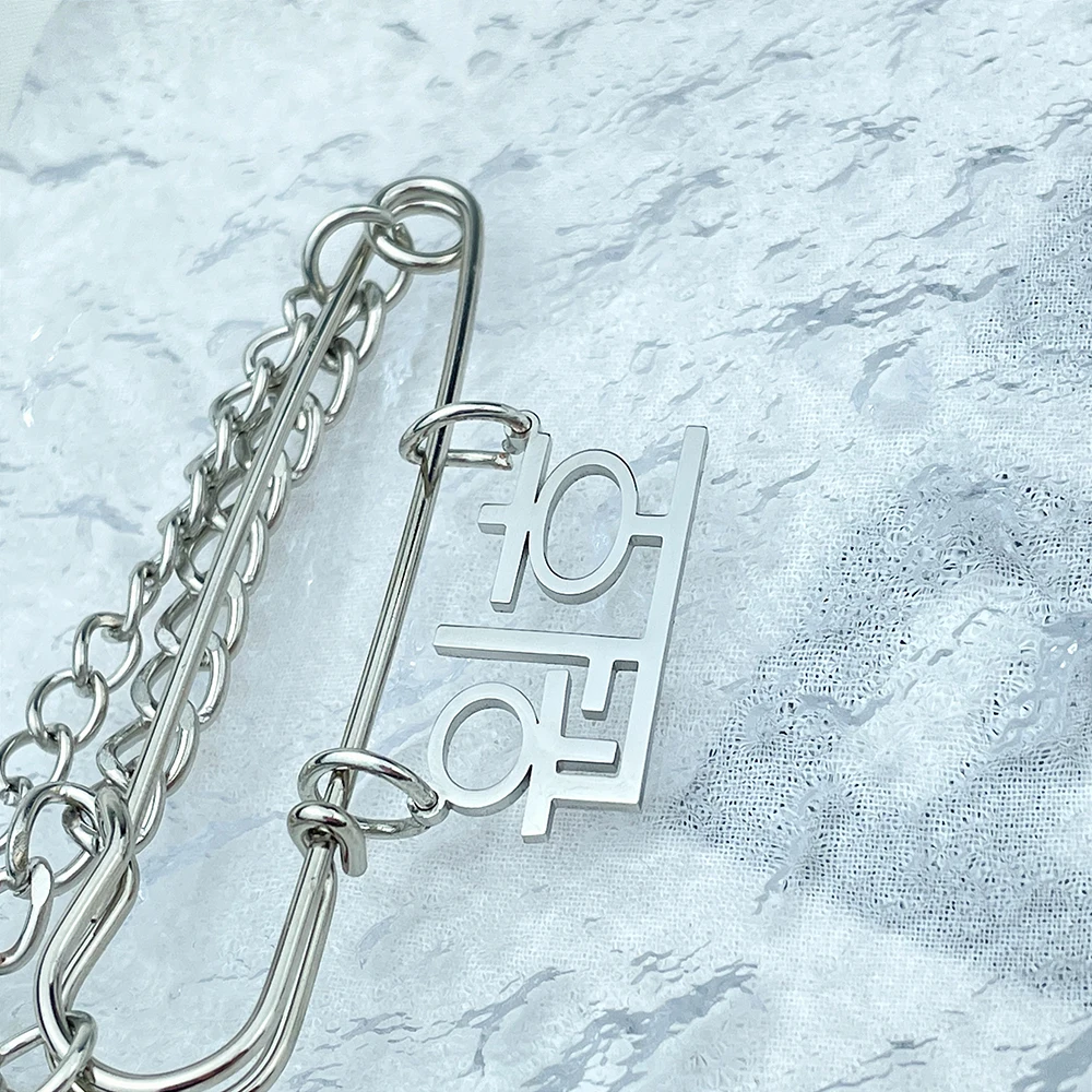 Мужская Подарочная брошь из нержавеющей стали корейский стиль