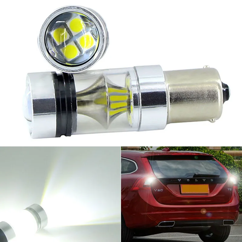 

2pcs 1156 P21W BA15S LED Rear Bulbs 12V Car Backup Reverse Light Error Free For Volvo V60 2010-2018 XC60 08-17 XC90 I 2002-2014