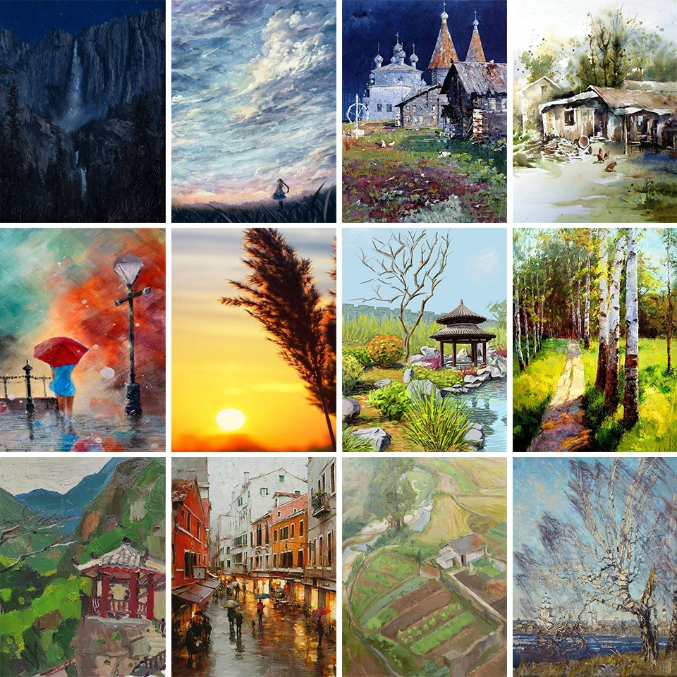 

Алмазная 5D картина «сделай сам», Набор для вышивки крестиком с пейзажем, полная Алмазная вышивка, мозаика, картина стразы, украшение для дом...