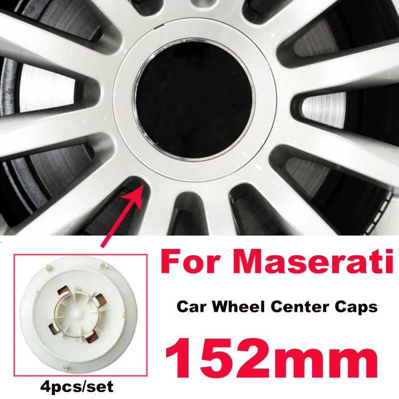 

4PCS Car Styling Black Silvery 152mm Car Wheel Center Cover Caps Wheel Hubcap Rim Emblem For Maserati Ghibli 2014-2018