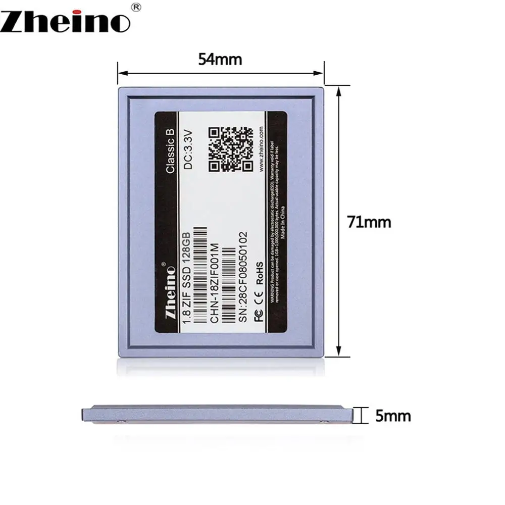 Zheino 1 8 дюйма CE ZIF SSD 128 Гб MLC интерфейс твердотельный накопитель для ноутбука -