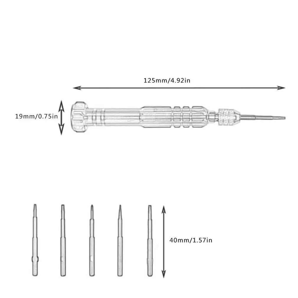 

5-in-1 Aluminum Screwdriver Screwdriver Phone Disassemble Maintenance Tools Combination Set Precision Screwdriver Group