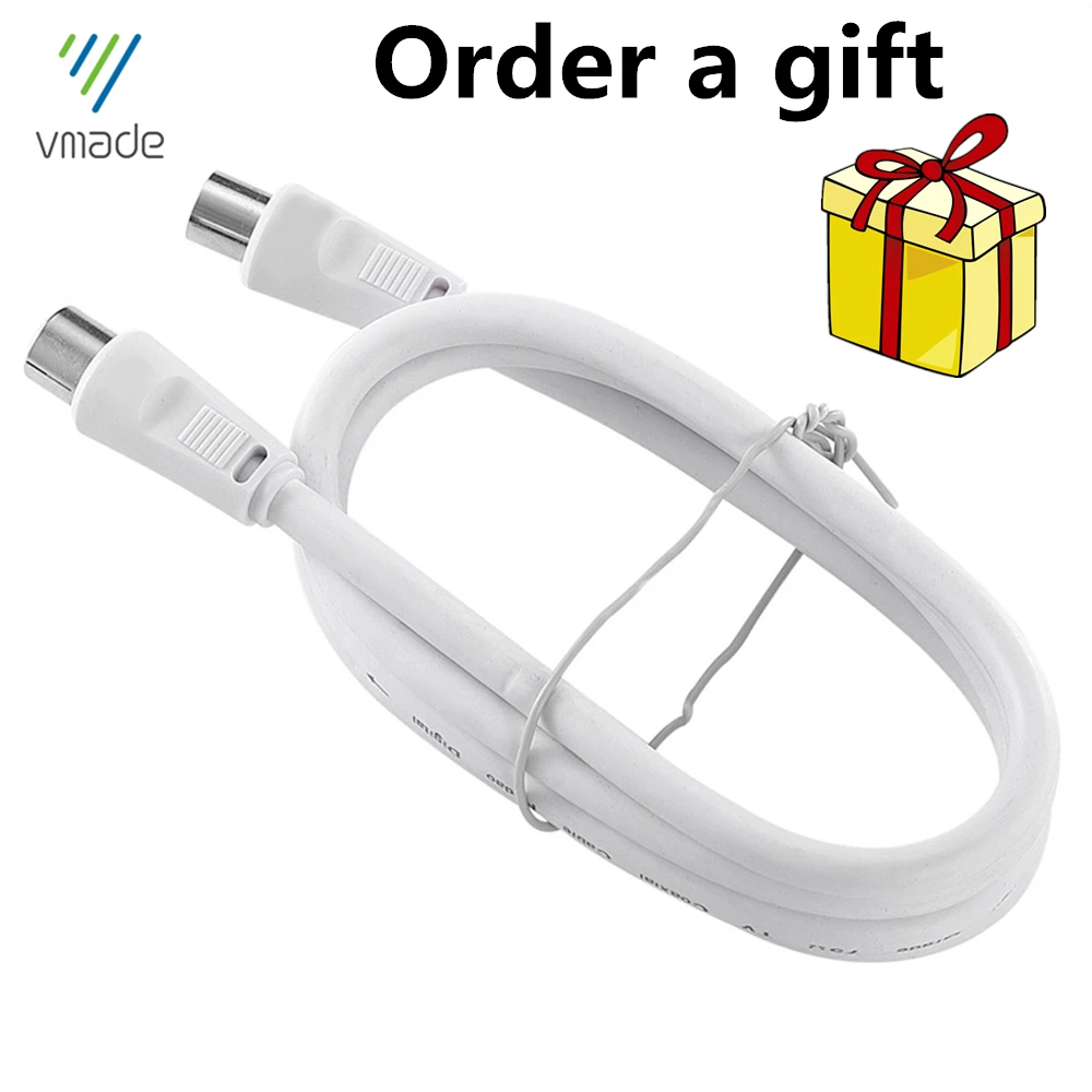 Vmade RF видео линия белый/черный коаксиальные кабели Цифровое ТВ штырь гнездо