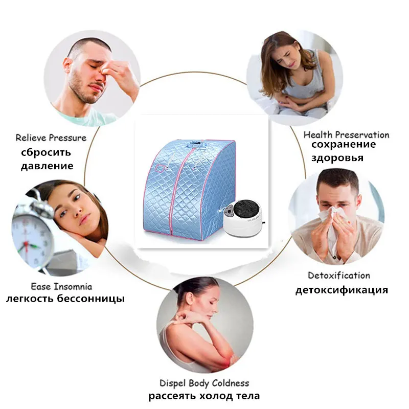 portable sauna household steam room beneficial skin 2 2l machine slimming bath spa health simple joint steel frame sauna box free global shipping