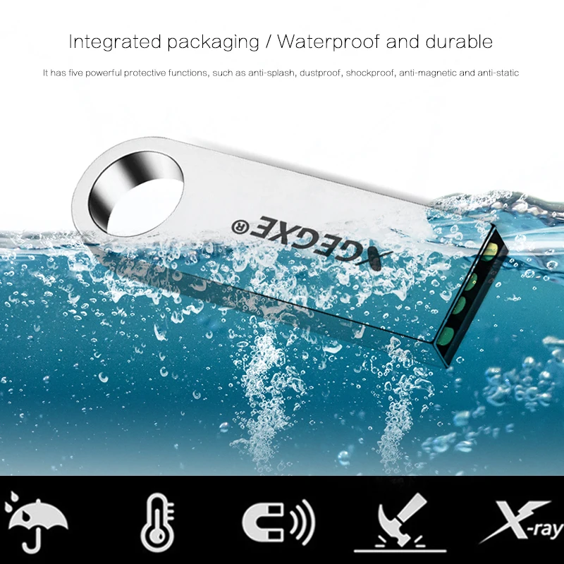 XGEGXE 16 ГБ USB флэш-накопитель 4 32 64 Гб 128 Флешка 2 0 металлический водонепроницаемый